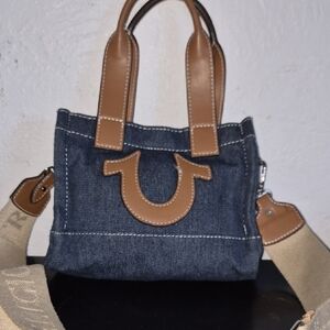 True Religion Denim Mini Tote with Wallet.Never Used. Pretty